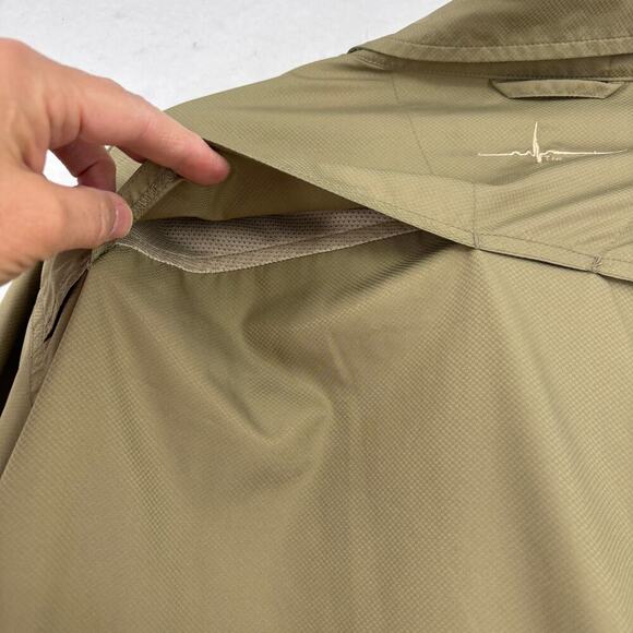 Habit Shirt Mens Size L Tan 30+ Solar Factor Vented Button Up Roll Tab Sleeves - Picture 8 of 14